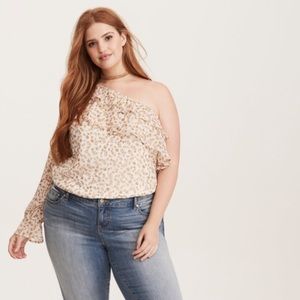 Torrid Floral Print Chiffon One Shoulder Top 00